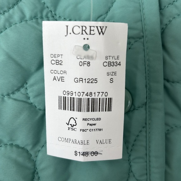 J.Crew Aventurine Lightweight Quilted Heart Puffer Jacket - Picture 5 of 6